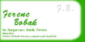 ferenc bobak business card